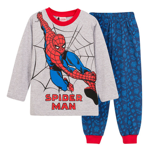 Pijama Manga Larga Hombre Araña Spiderman Licencia Oficial
