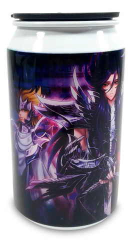 Imagem 2 de 4 de Lata De Aluminio Personalizada Cavaleiros Do Zodiaco 280 Ml
