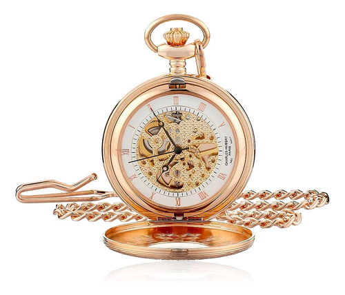 Charles-hubert, Paris Reloj De Bolsillo Mecánico Chapado En