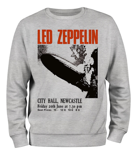 Buzo Gris Led Zeppelin Diseño Unico Friza Invisible Premium