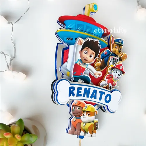 Topper Para Torta De Patrulla Canina Paw Patrol. Granada Pop