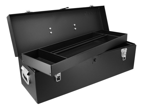 Caja Portaherramientas Metálica Color Negro 25  X 8  X 9  Ur