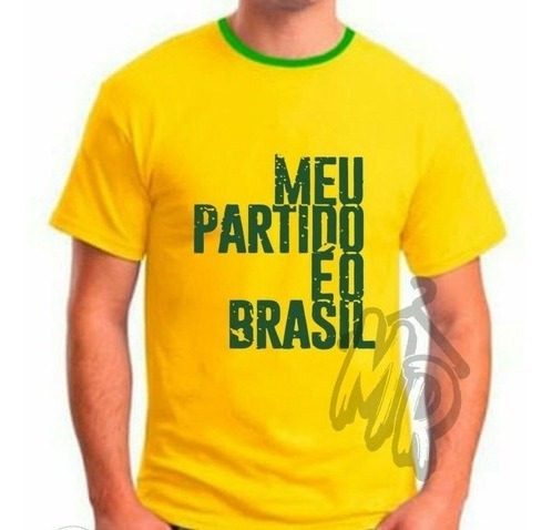 Camiseta Bolsonaro Meu Partido É O Brasil Camisa Amarela