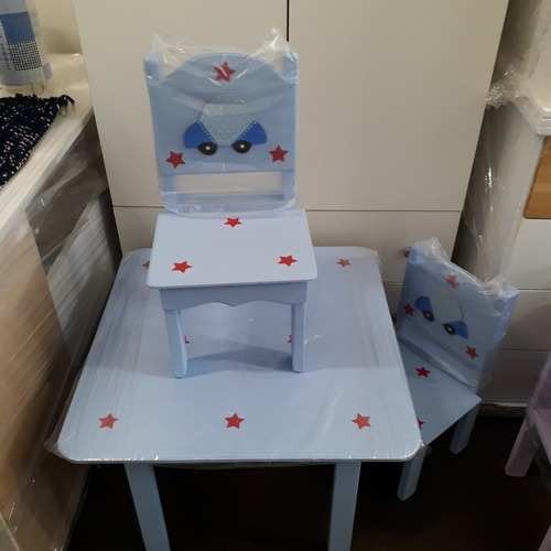 Imagen 3 de 10 de Juego De Mesa Y 2 Sillas Infantil Pintada Decorada