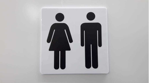 3 Pçs Placa Banheiro Unissex Masculino Feminino