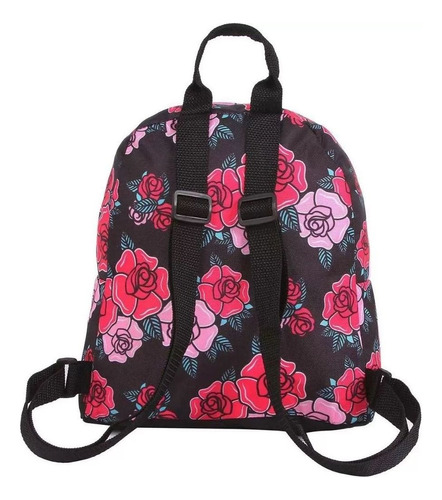 Mochila Escolar Juvenil P Dmw 11324 Capricho Florida Cor Preto