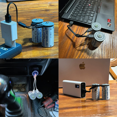 Pack 2 Pilas D Recargables Usb Tipo C Litio Calidad