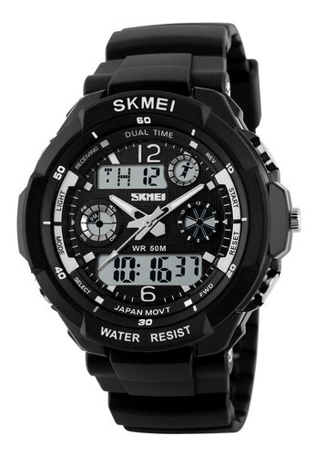 Relógio Esportivo Militar Masculino Skmei S-shock 0931 Led Digital Analógico Mergulho Branco Cronometro Quartz Original