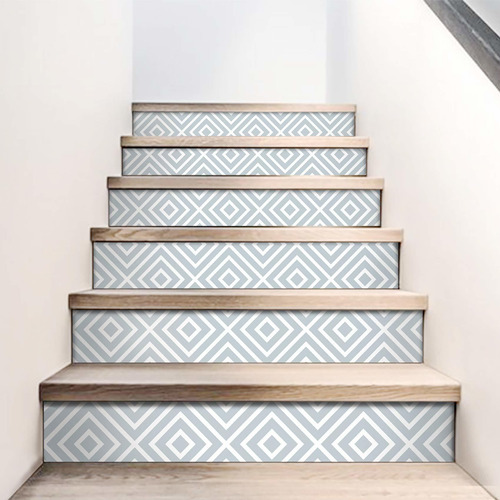 Adhesivo Decorativo Para Pared Estampado Rombo Escalera 7.1