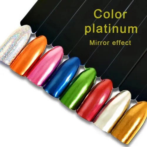 Set De 8 Pigmentos Para Uñas Efecto Flake Y Espejo