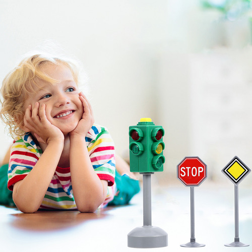Juego De 2 Minijuegos De Semáforos Traffic Model Toys