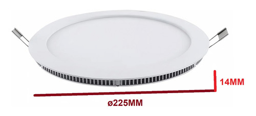 Imagen 2 de 6 de Panel Spot Embutir Led Redondo 18w Plafón Calido 2700k-3000k