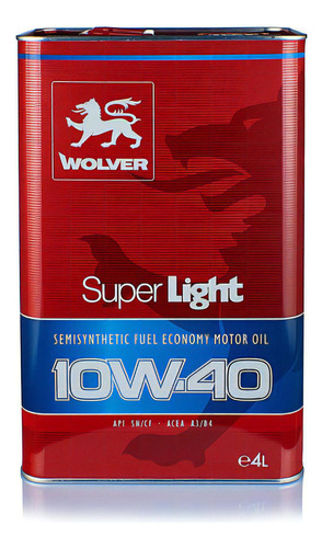 Aceite Para Motor Wolver Super Light 10w40 Para Autos, Pickups & Suvs X 4lts