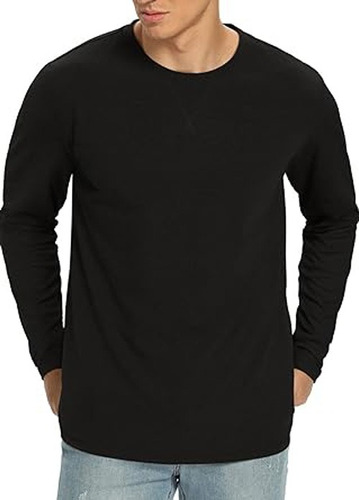 6x Polera Corporativa Cuello Redondo Manga Larga Hombre