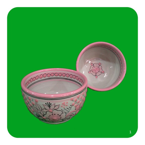 Imagen 2 de 4 de 5 Tazones Chicos De Talavera Poblana Rosa 600 Ml Bowl Pzl