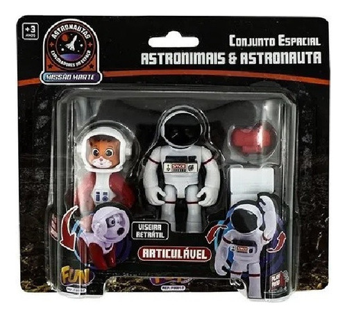 Astronimais E Astronauta Missao Marte Gato Fun F00817