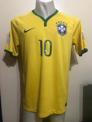 Camiseta Brasil 2014 Neymar Jr #10 Santos Barcelona Psg L