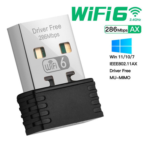 Adaptador Wifi 6 Sem Fio Ax286 802.11ax 2,4 Ghz Free Driver