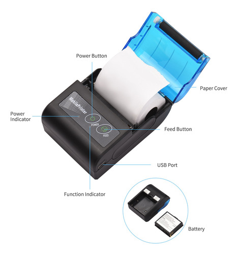 Mini Impresora Térmica Impresoras De Etiquetas Usb Inalámbri