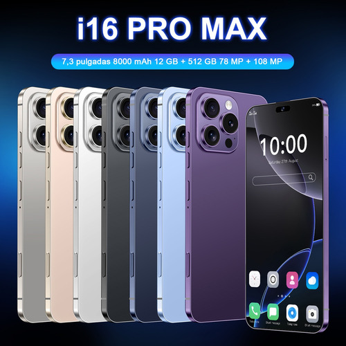 Smartphones I16 Pro Max Doble Sim 12gb Ram 512gb Rom Pantalla 7.3'' Batería 8000mah Cámara 108mp