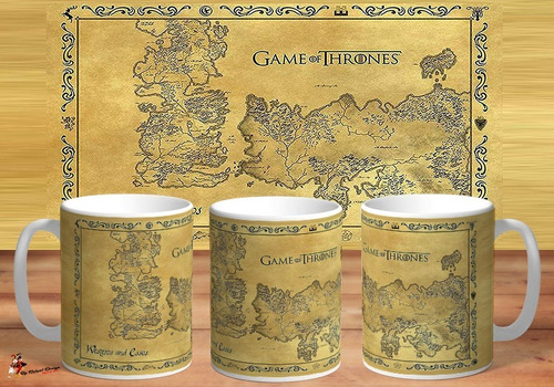 Taza De Ceramica Game Of Thrones Mapa Westeros And Essos Hd