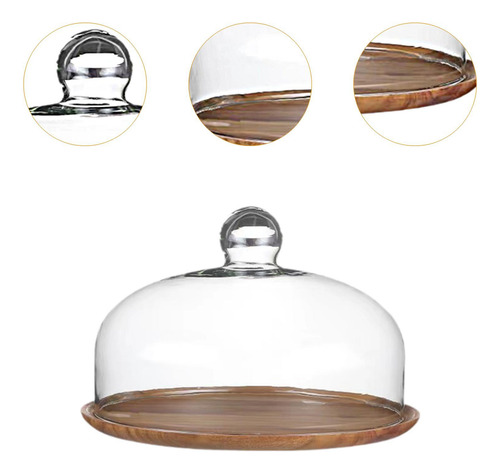 Soporte De Madera Para Tartas Con Cúpula, Tapa De 26 Cm
