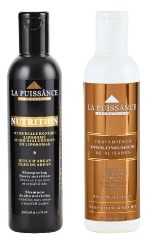 Kit Shampoo Argan Y Prolongador De Alisado La Puissance