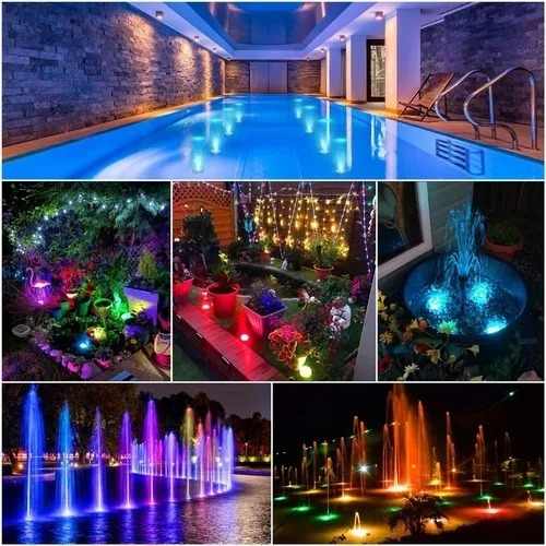 Imagen 7 de 7 de Luz Para Piscina Impermeable Sumergible Fiesta Color Set 5u.