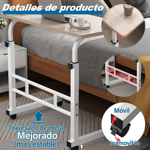 Escritorio Portatil Laptop Mesa Ajustable Con Ruedas