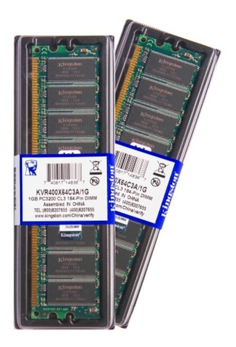 Memória Kingston Ddr1 1gb 400 Mhz Desktop 16 Chips