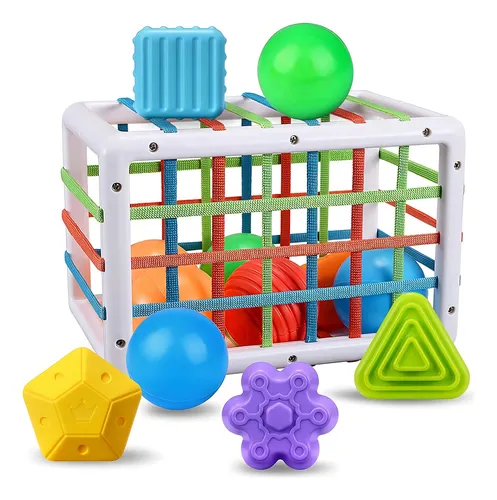 Juego Caja Didáctica Estimulación Motriz +12 Pz Bebé Huanger Color Multicolor