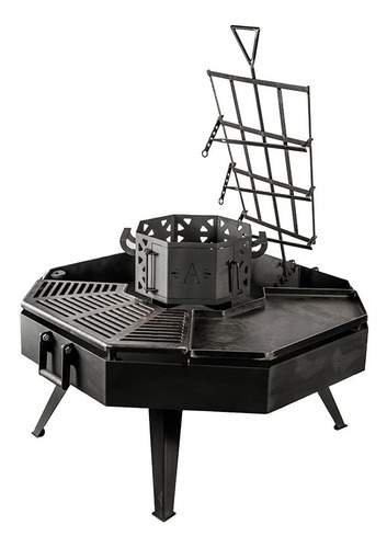 Asador Attikus Bg120 + Brasero + Asador + Bifera + Parrilla