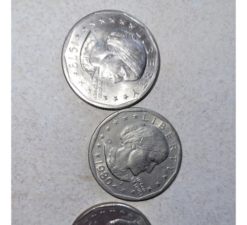Monedas Antiguas De Susan B. Anthony 1979,1980y 1999