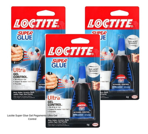 Loctite Super Glue Gel Pegamento Ultra Gel Control Pk 3