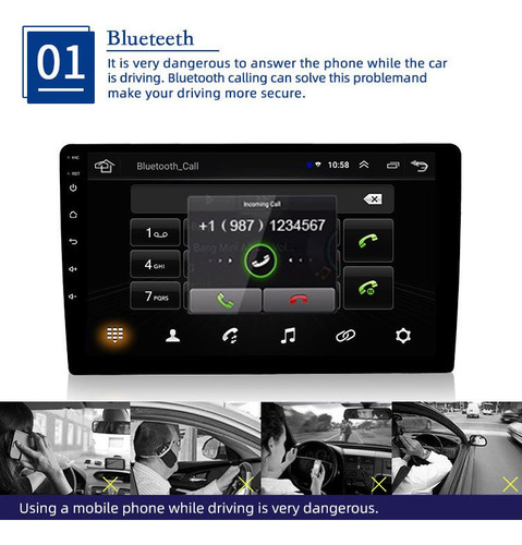 / Estéreo De Coche Android De Un Solo Din Con Bluetooth 9