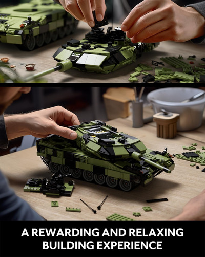Nifeliz Leopard Ii A7 Tank, Set De Construcción De Tanques Y