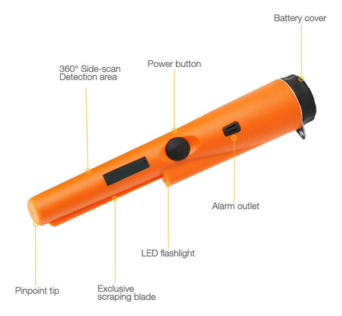 Detector Metais Portátil Treasure Finder Com Led