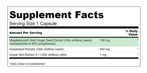 Semilla De Uva Extracto 60 Caps Antioxidante Swanson
