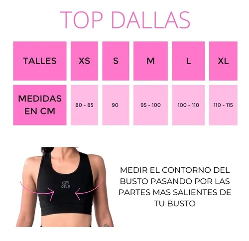 Tallas de top deportivo sales