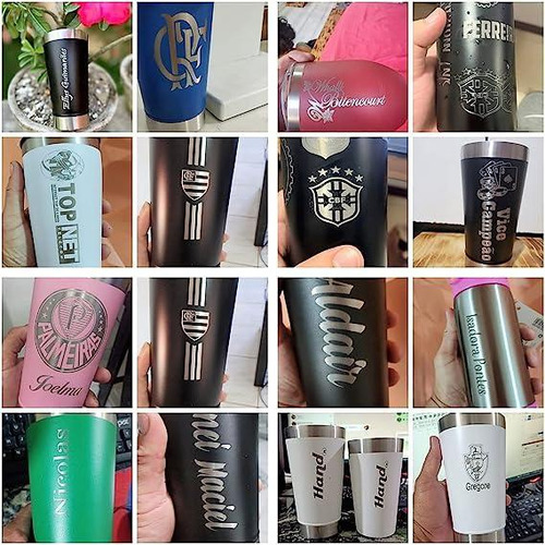 Copo Termico Personalizado Sua Logo Escudo Gravado A Laser