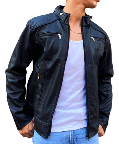 Chaqueta Hombre Elegante Semicuero Moda Colombiana