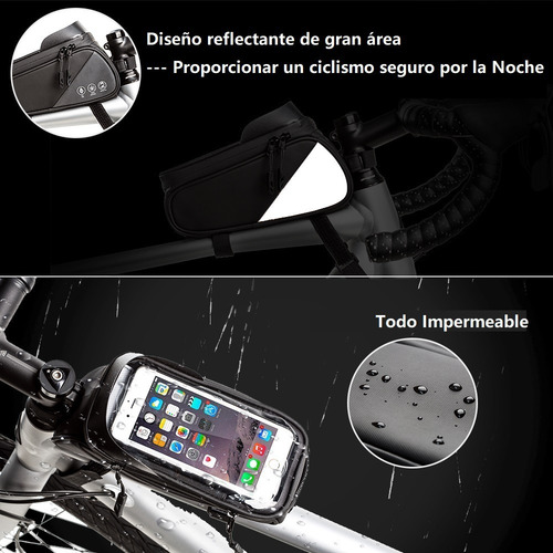 Imagen 6 de 9 de Bolsa De Teléfono Para Cuadro Frontal De Bicicleta