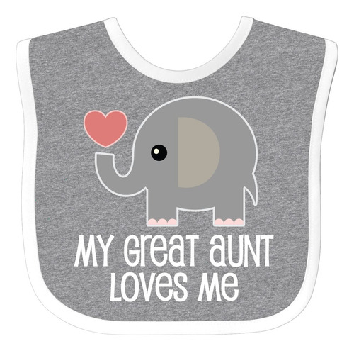 Inktastic Great Aunt Loves Me Elephant - Babero Para Beb (2d