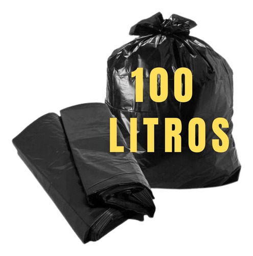 Saco De Lixo 100 Litros Reforçado Resistente Grosso Pesado Cor Preto
