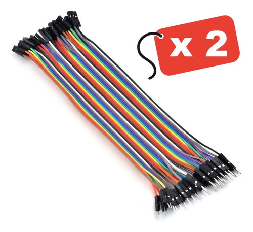 Dupont Jumper Cable Macho - Hembra 40 Piezas 20 Cmts C/u