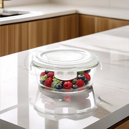 Conjunto 5 Potes Transparente Com Fechamento Hermético 577ml