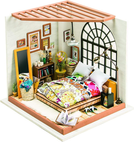 Casa De Muñecas Miniatura Dormitorio De Ensueño De Alice