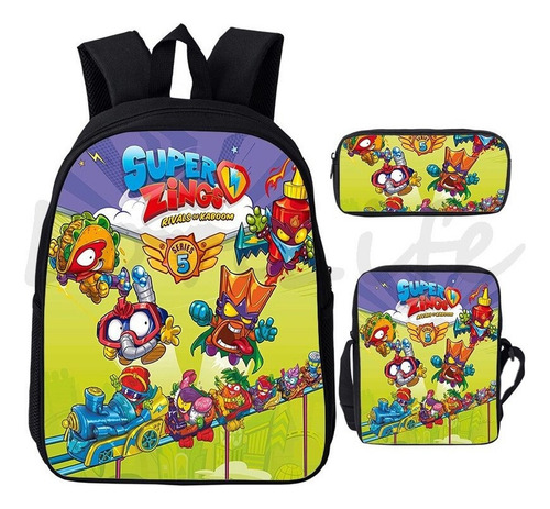 Mochila Con Estampado Game Superzings, 3 Unidades/juego De M