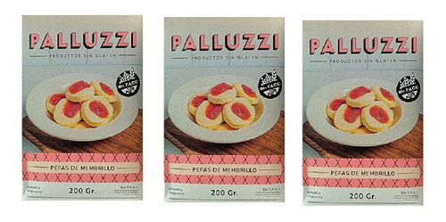 Pack X 3 Pepas Con Membrillo Palluzzi   ( Apto Celiacos) 