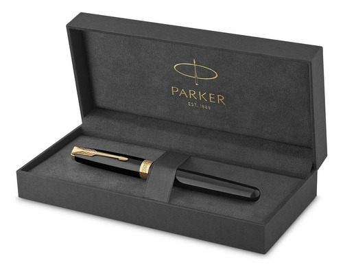 Lapicera Roller Parker Sonnet Negra C/ Clip Bañado En Oro Color De La Tinta Negro Color Del Exterior Negro